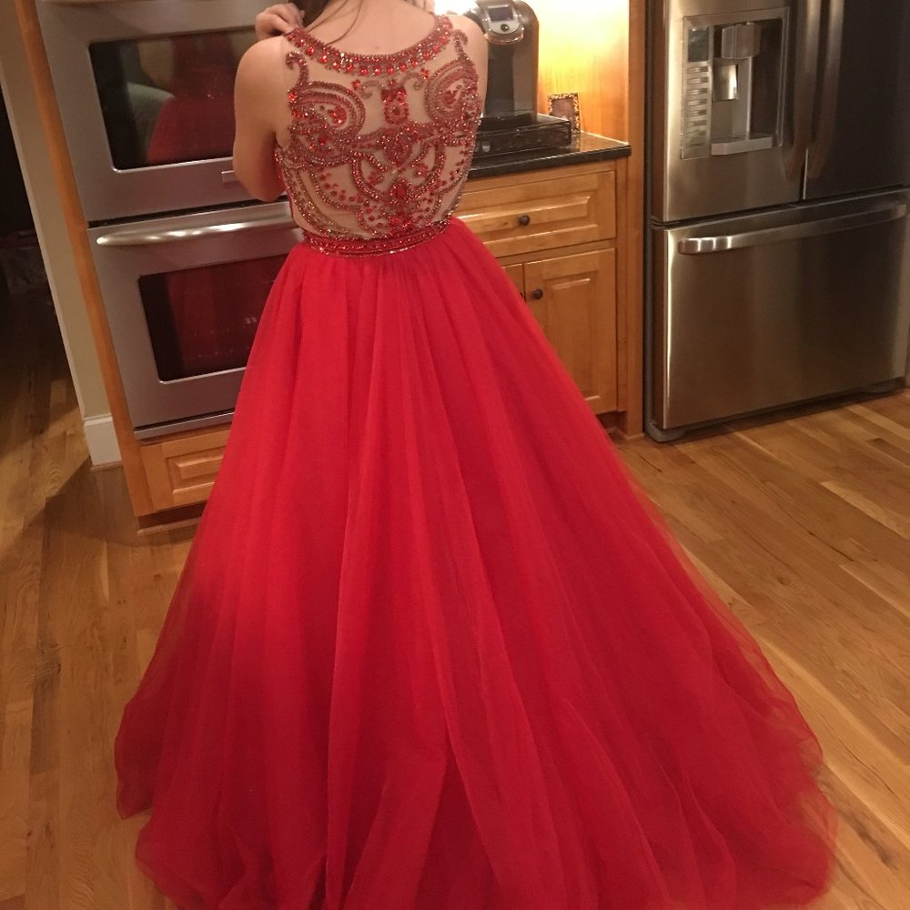 COPY - Size 2 Sherri Hill Red Gown - Picture 2 of 3